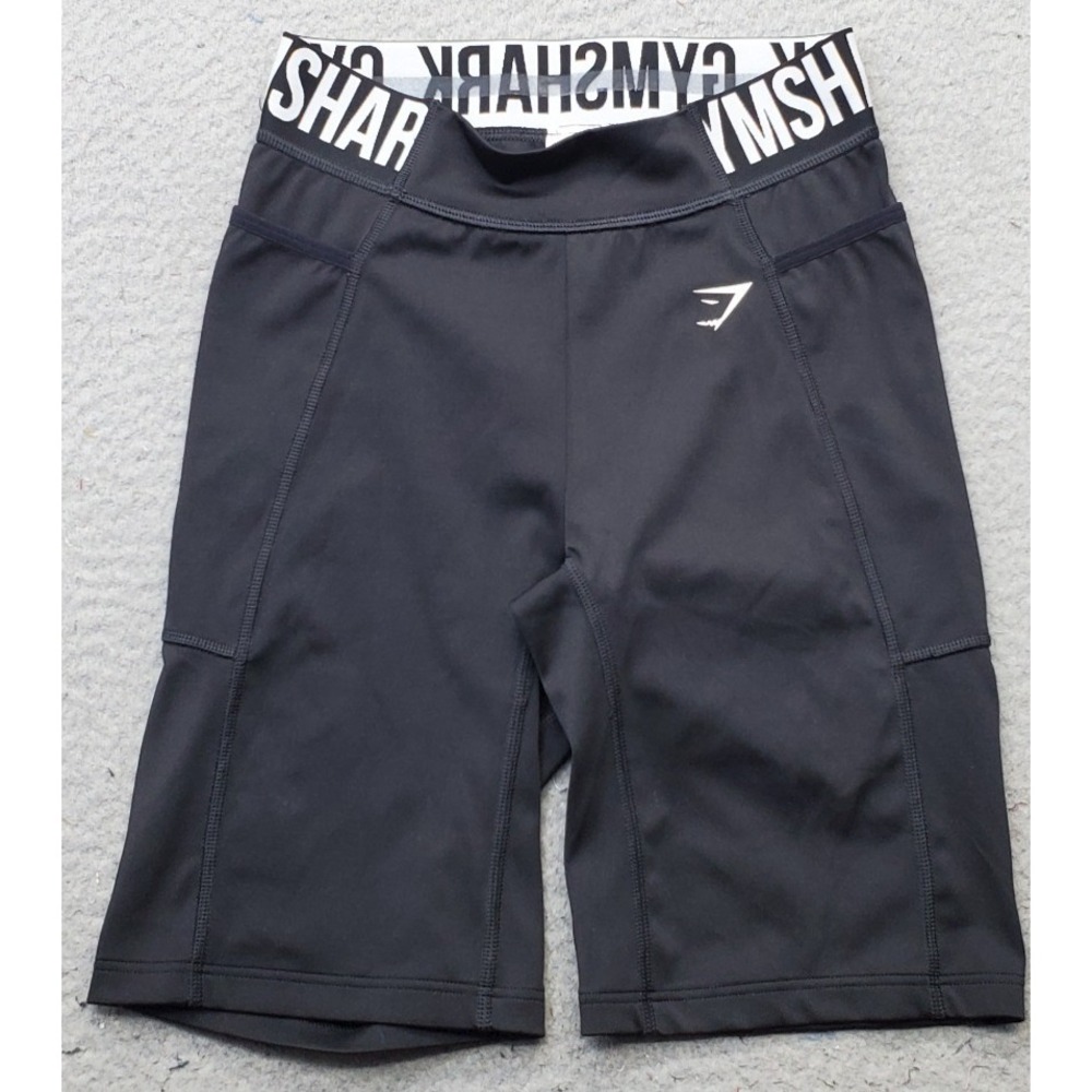 Gymshark Biker Athletic Shorts Womens XS Black Training Workout Logo Waistband